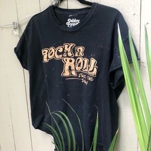 Rock N’ Roll Stole The Show Side Slit Graphic Tee